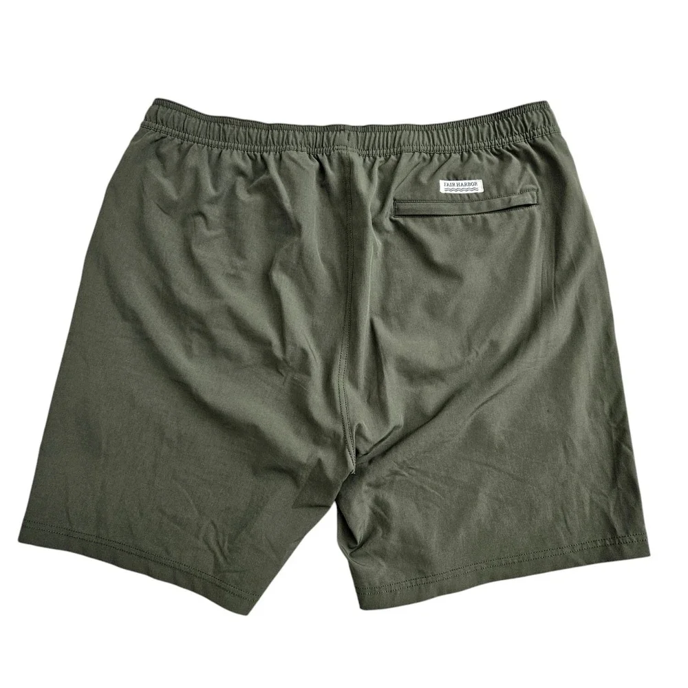 Fair Harbor Mens 2XL Anchor Boardshorts Green Lined Swim Trunk Drawstring Shorts